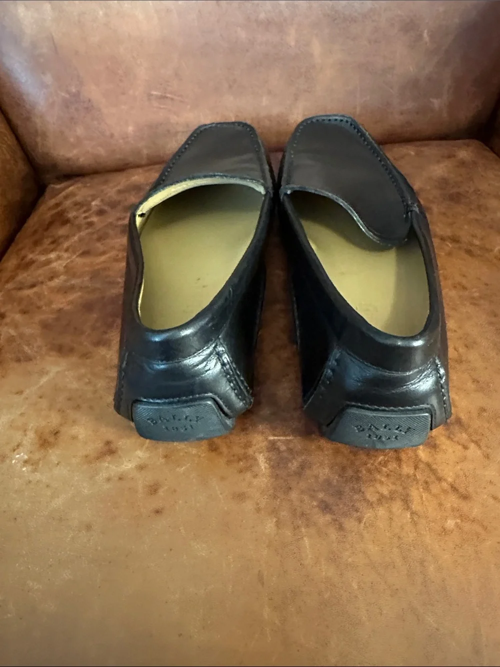 Bally Walton Black Leather Slip-On Driving Loafers Made in Italy